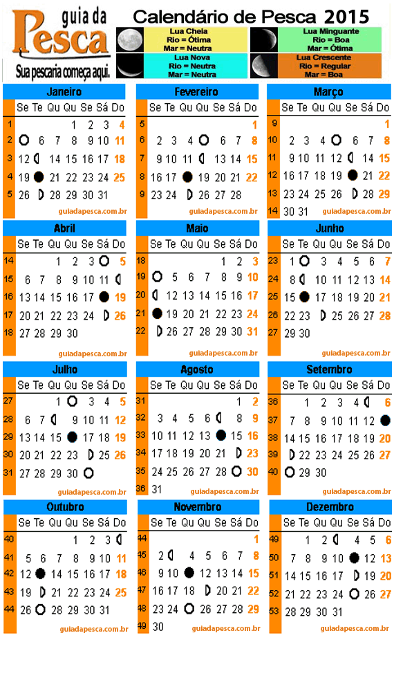Calendário de pesca 2015